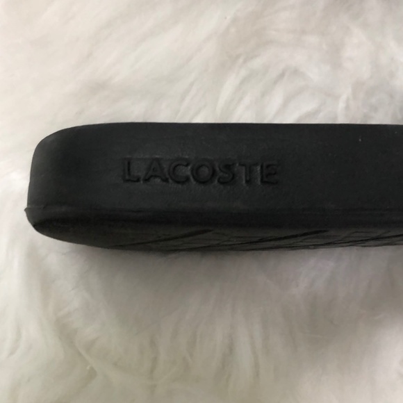 Lacoste Men\'s Black Slides W/ Green Gator Sz. By Measurement